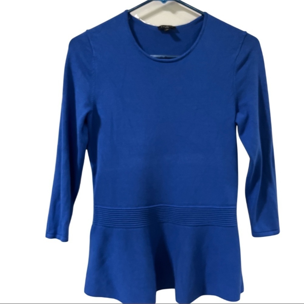 Talbots SP  Blouse Long Sleeve Blue Women Flowy Hem
